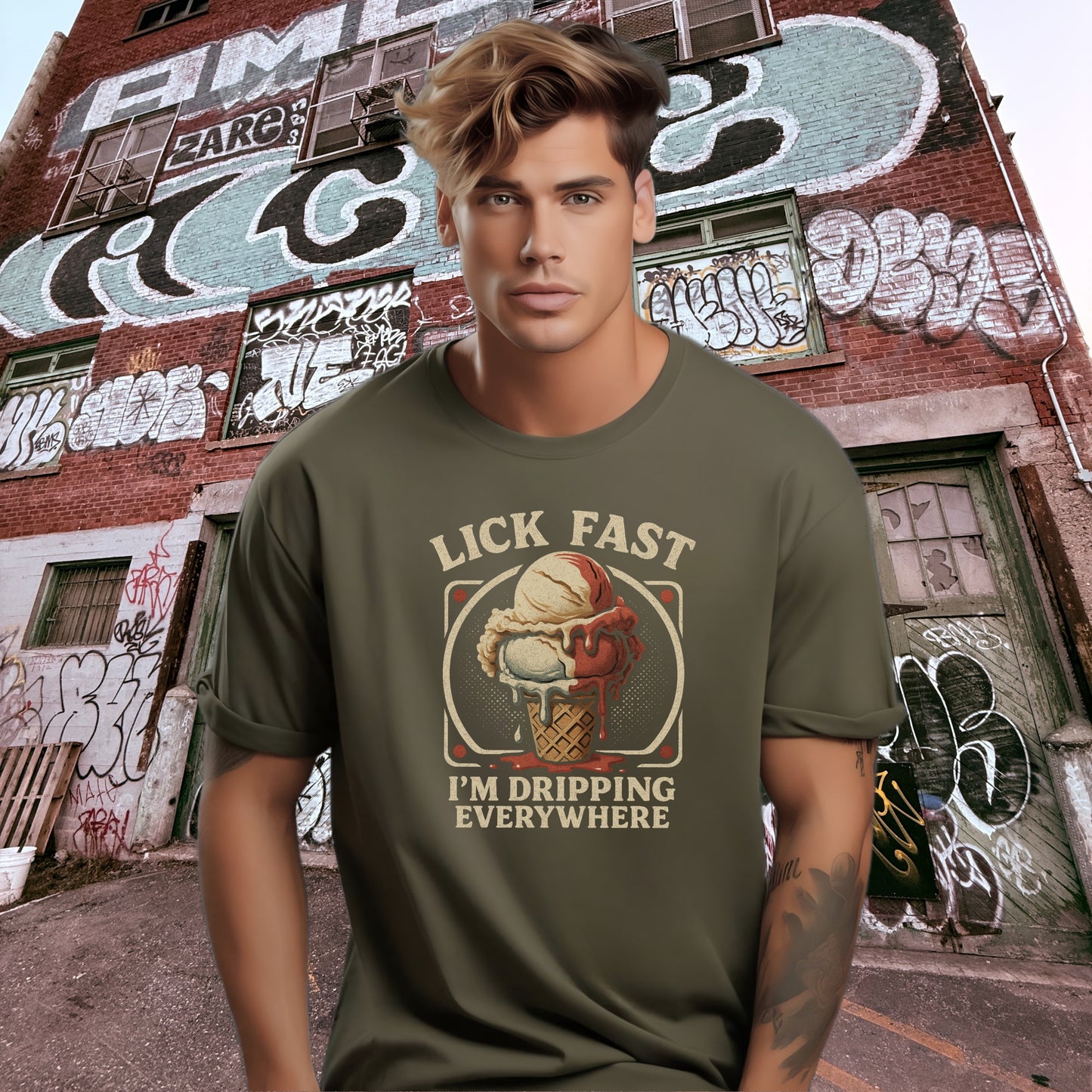 Lick Fast I'm Dripping Everywhere Graphic T-Shirt