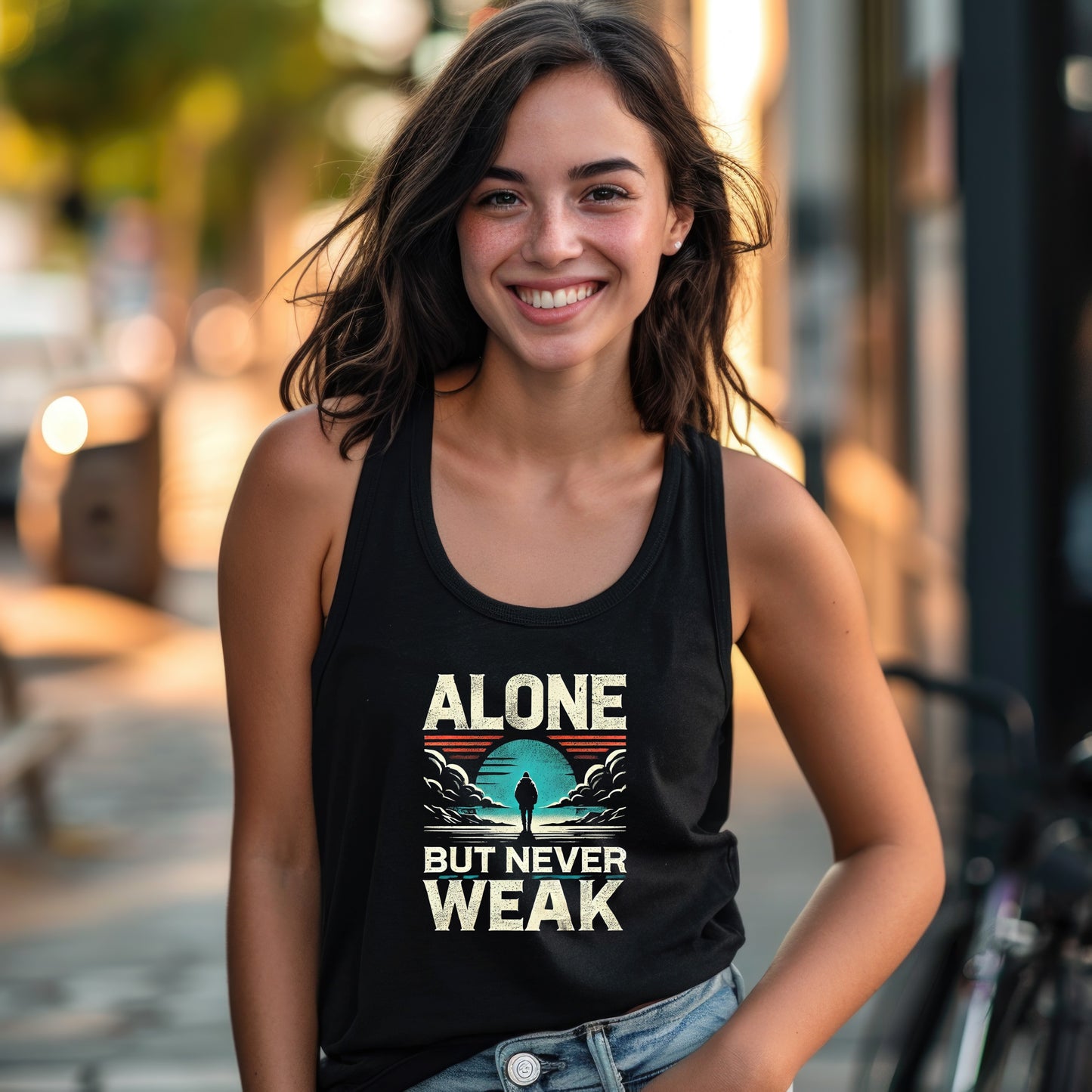 Alone But Never Weak Tank Top product
