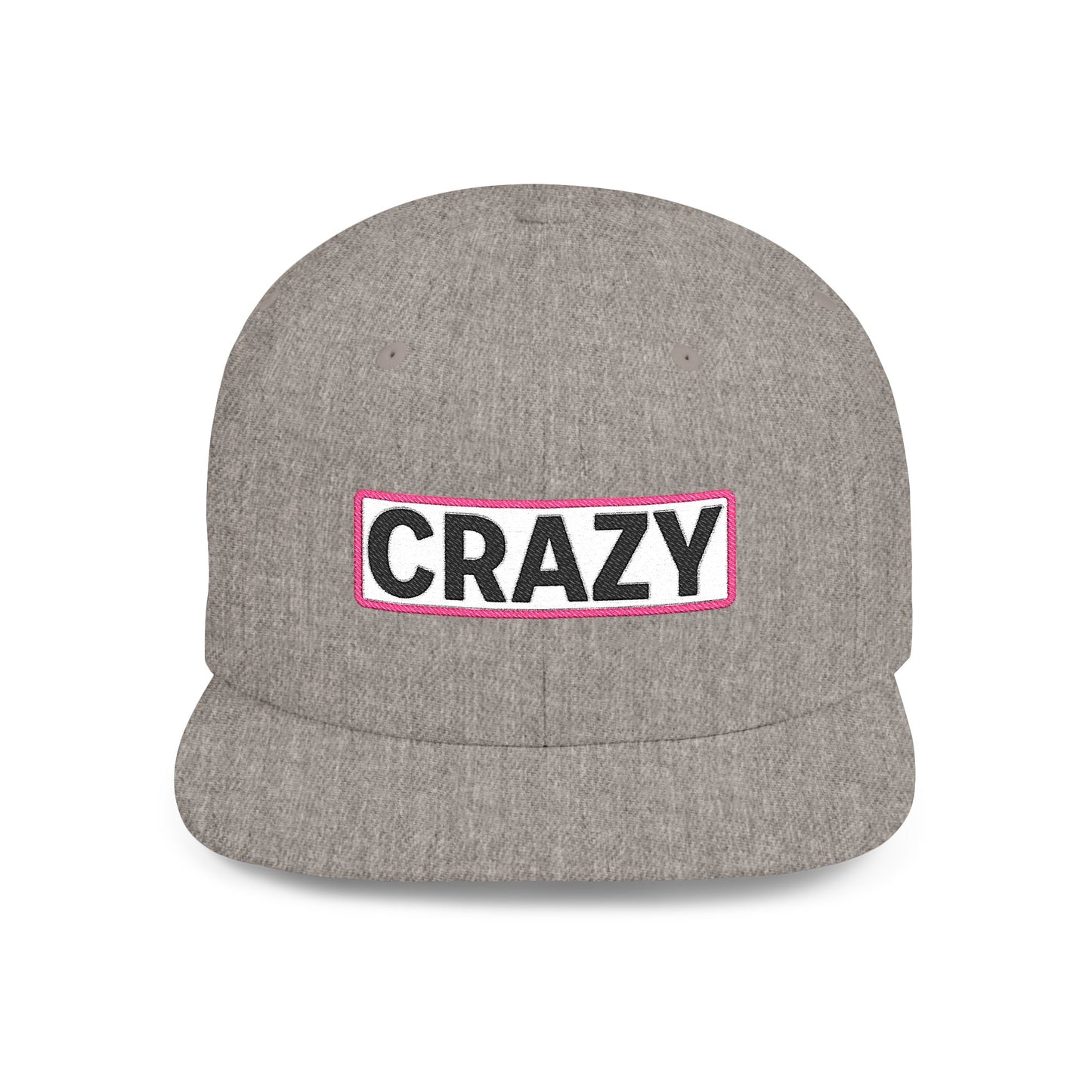 CRAZY Embroidered Snapback Hat | Funny Statement Cap | Bold Streetwear Flat Bill | Conversation Starter Gift