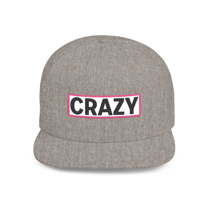 CRAZY Embroidered Snapback Hat | Funny Statement Cap | Bold Streetwear Flat Bill | Conversation Starter Gift