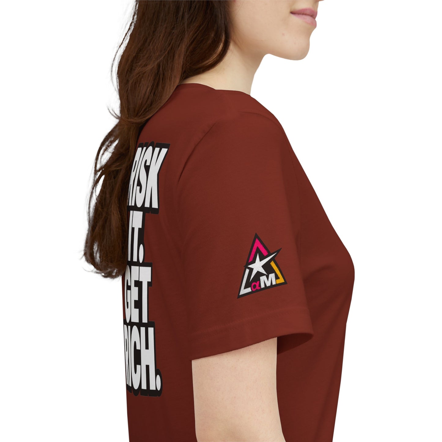Risk It. Get Rich. – Bold Motivational Graphic Tee