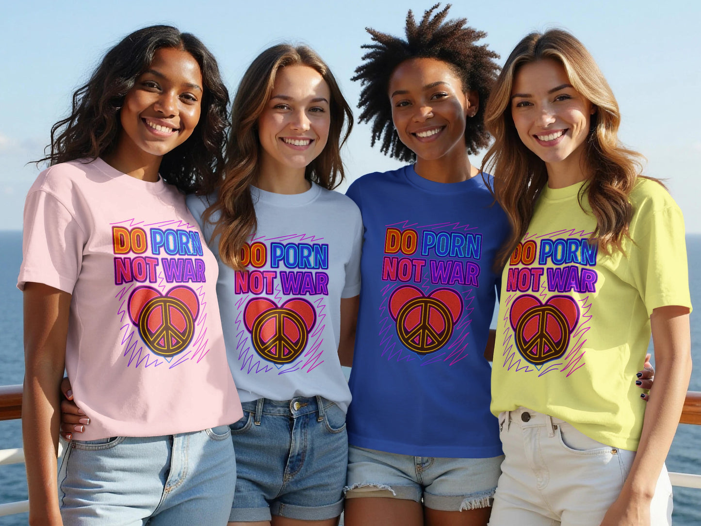 Do Porn Not War Colorful Graphic T-Shirt product
