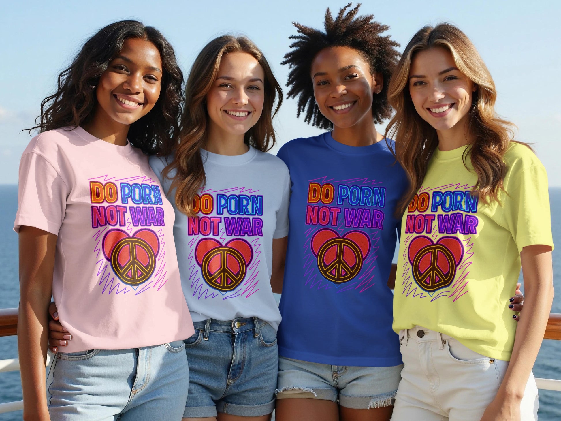 Do Porn Not War Colorful Graphic T-Shirt product