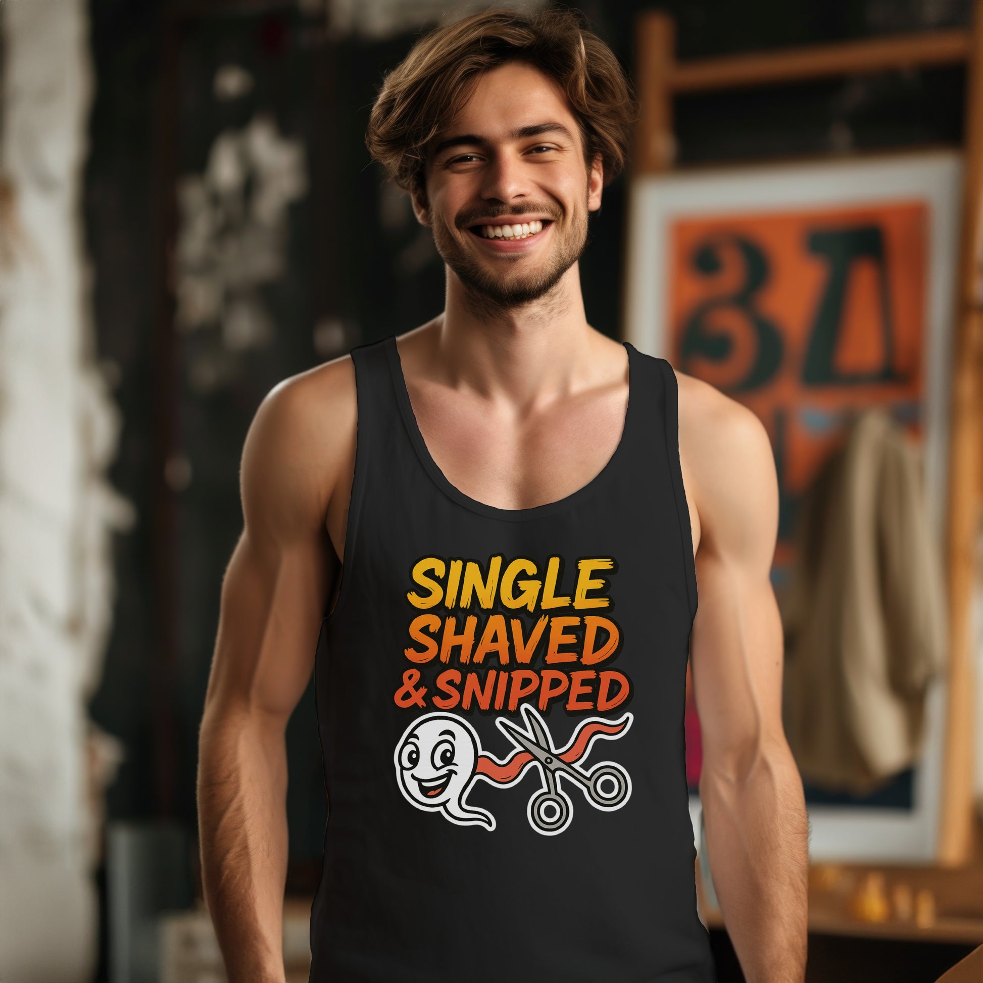 Single Shaved Snipped Graphic Tank Top product