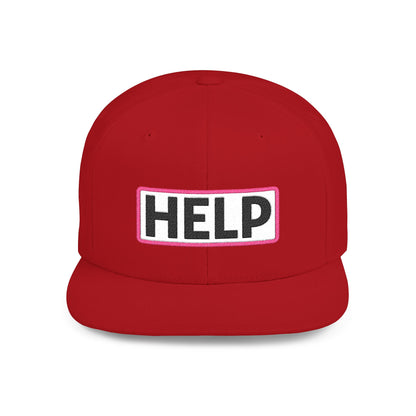 HELP Embroidered Snapback Hat | Funny Trucker Cap | Sarcastic Streetwear Hat | Festival & Everyday Cap Gift