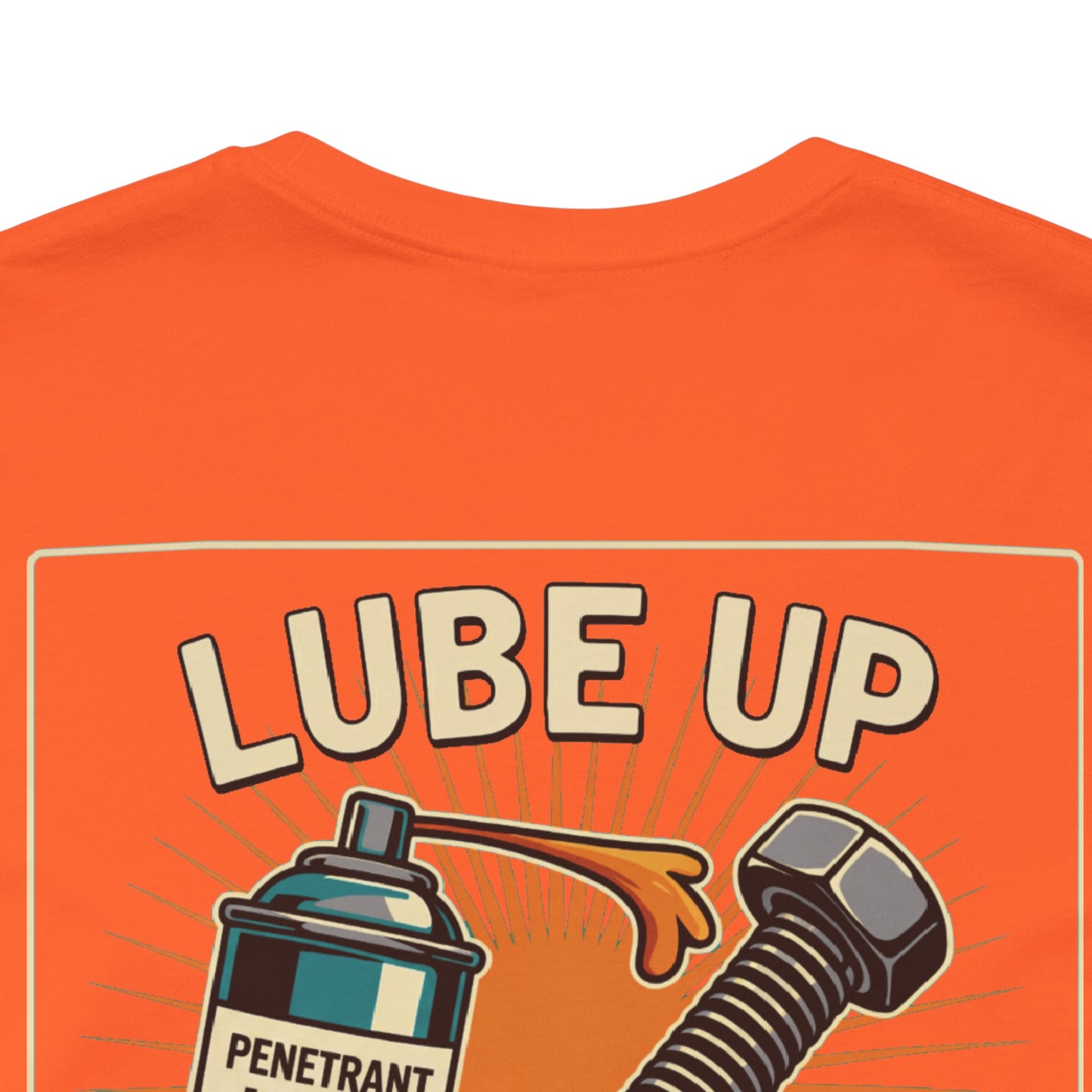 LUBE UP BEFORE SCREWING Graphic T-Shirt | Funny Mechanic Tee | Dirty Garage Humor Shirt | Vintage Automotive Tee