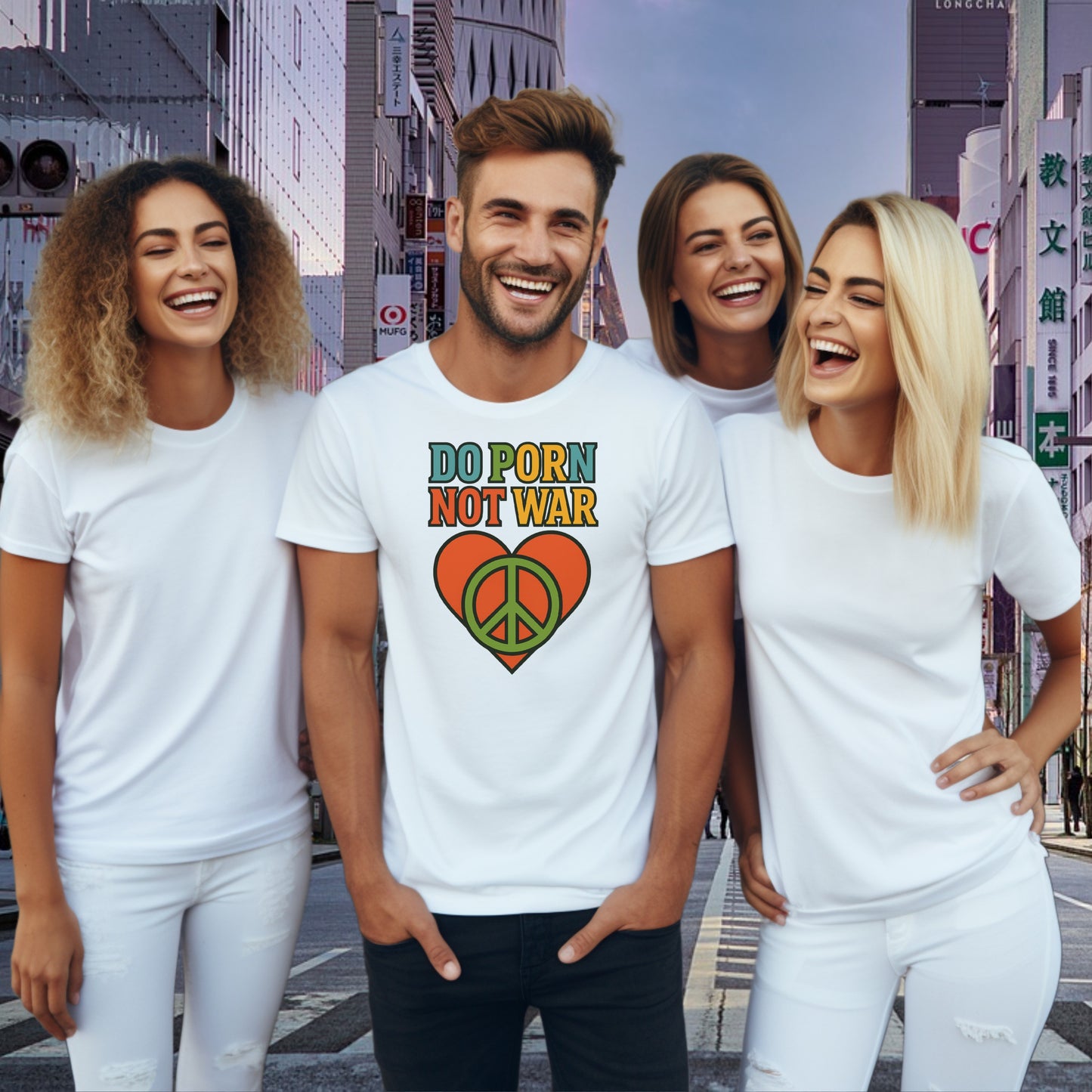 Do Porn Not War Peace Sign Graphic T-shirt product