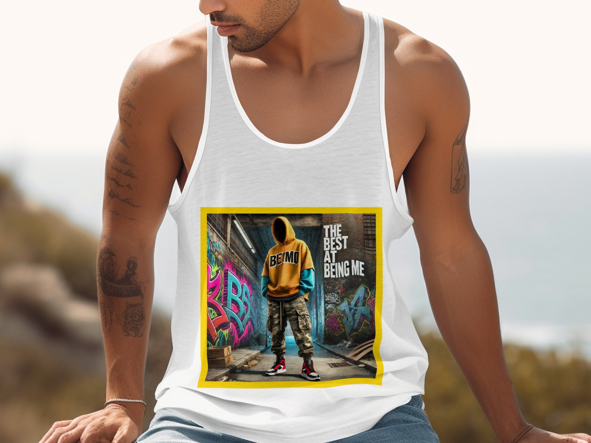 The Best At Being Me Graphic Design Printed Tank Top product
