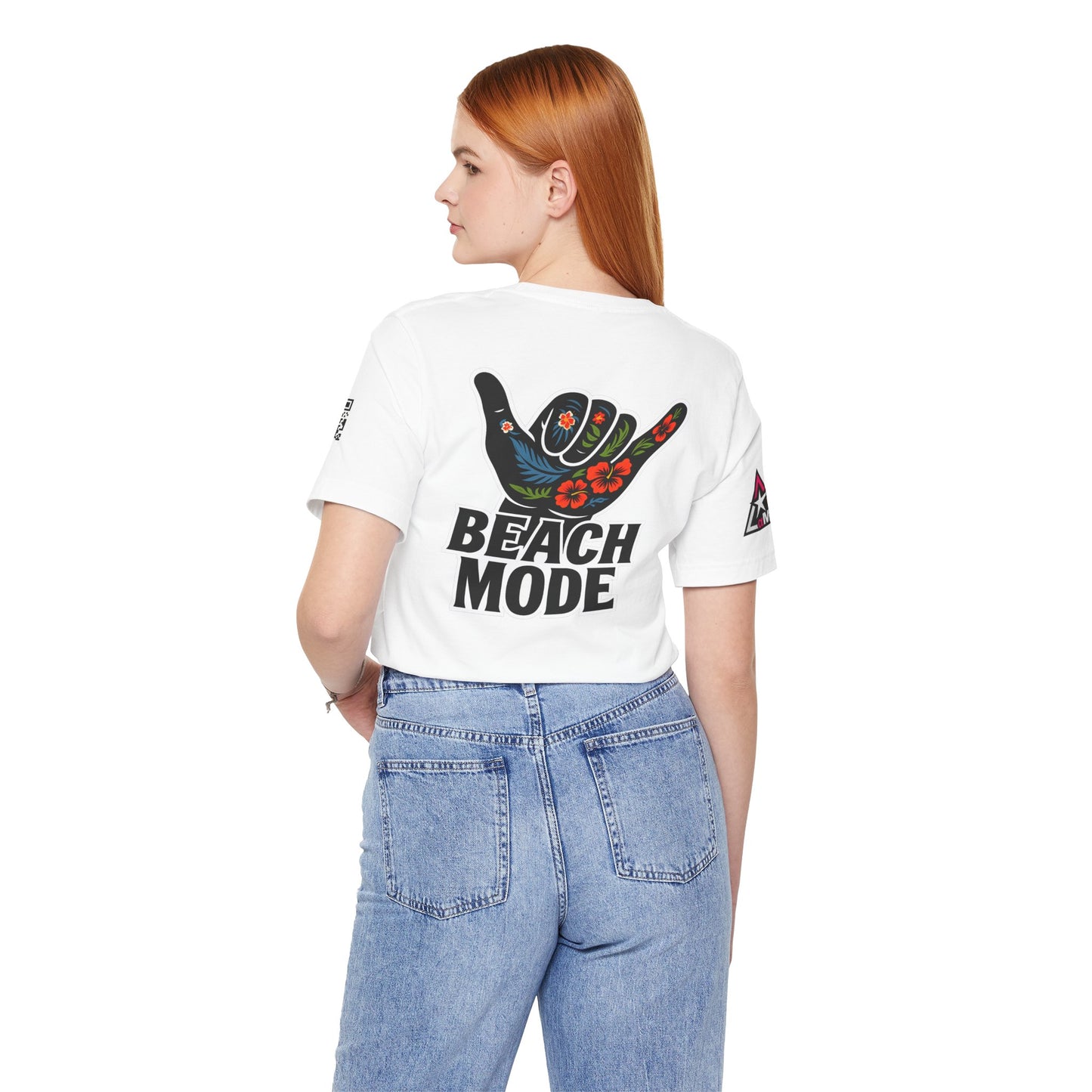 Beach Mode Graphic T-Shirt | Shaka Hand Tropical Tee | Summer Streetwear
