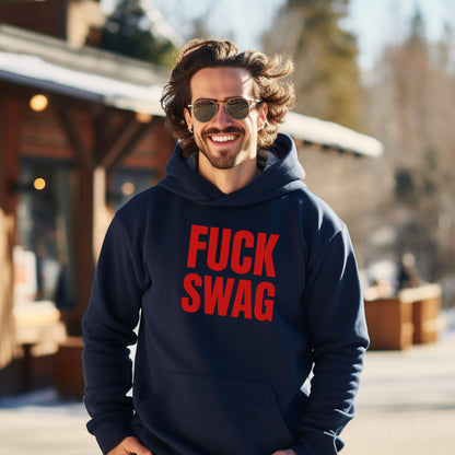Bold Statement Hoodie with Red Text Design