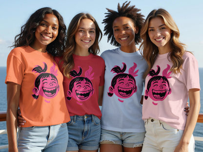 Fun Cartoon Character Face Graphic Tee