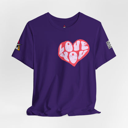 Love You Graphic T-Shirt | Heart Graphic Tee | Cute Retro Streetwear Shirt