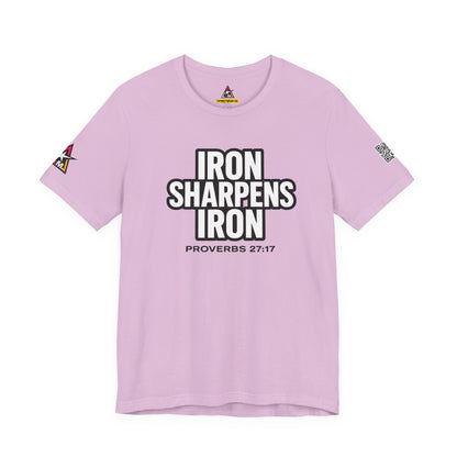 Iron Sharpens Iron Graphic T-Shirt | Proverbs 27:17 Christian Tee | Faith & Strength Streetwear