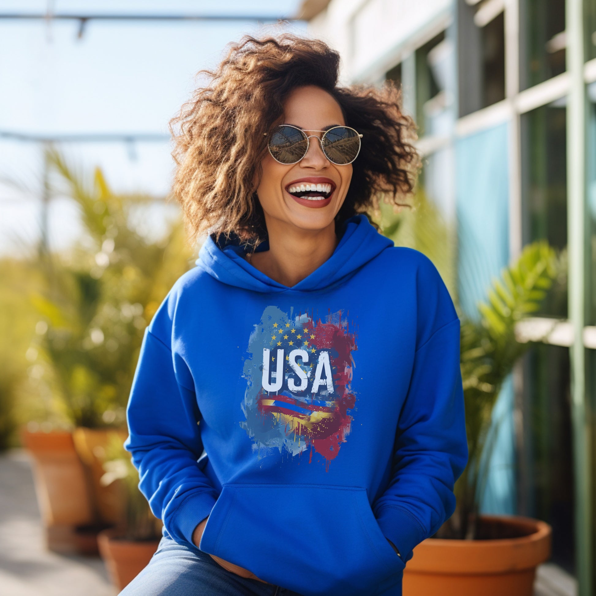 Vibrant USA Graphic Hoodie Sweater Casual Sweatshirt product