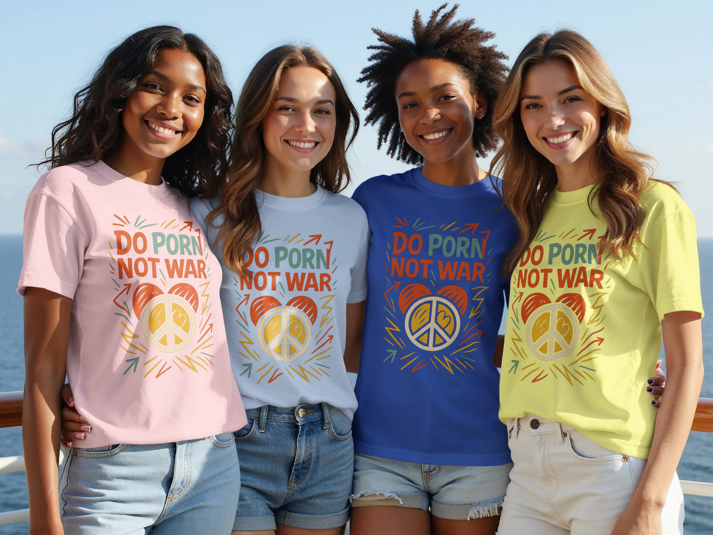 Do Porn Not War Peace Sign Graphic Tee product