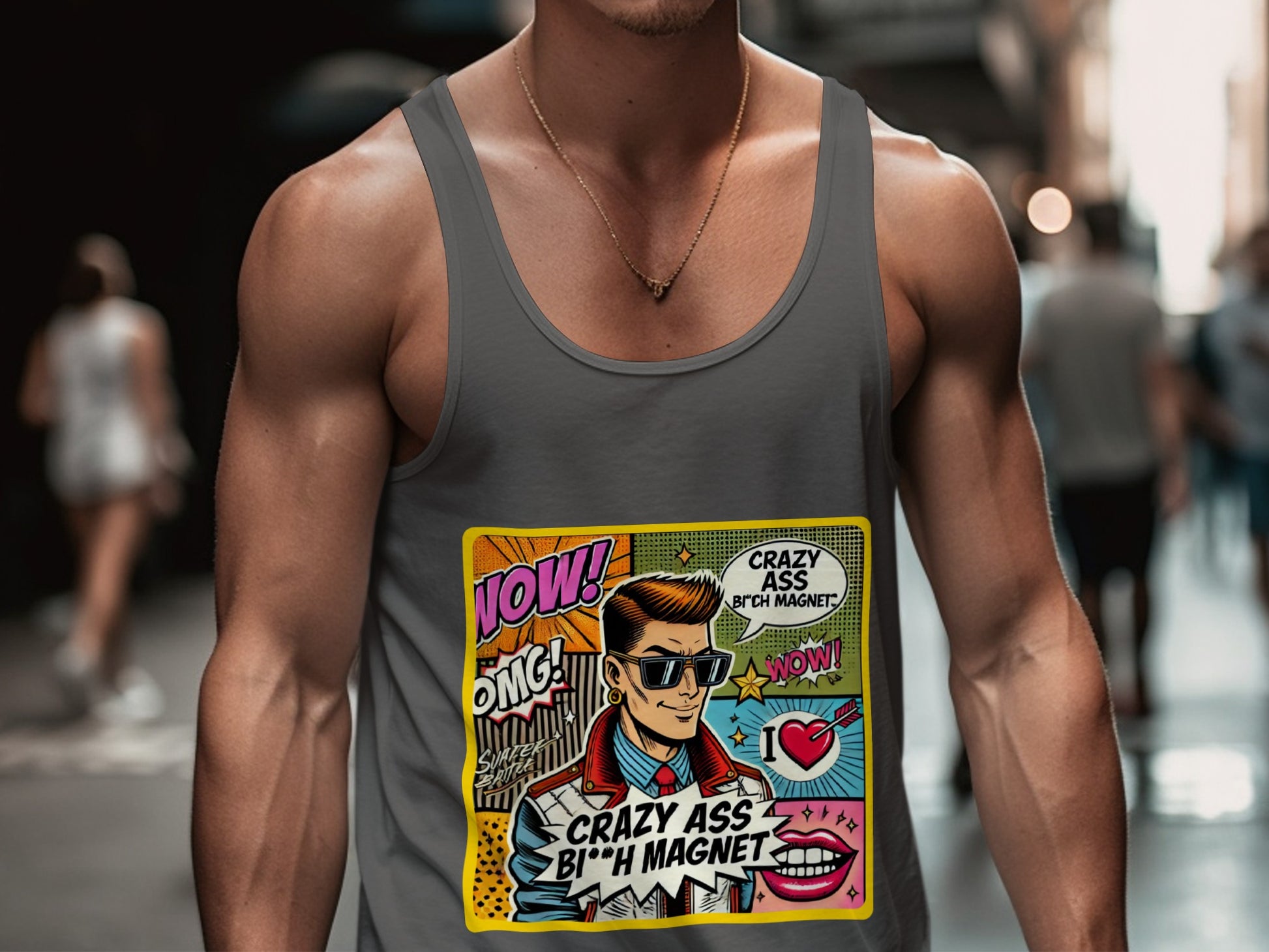 Crazy Ass Bi*h Magnet Graphic Tank Top product
