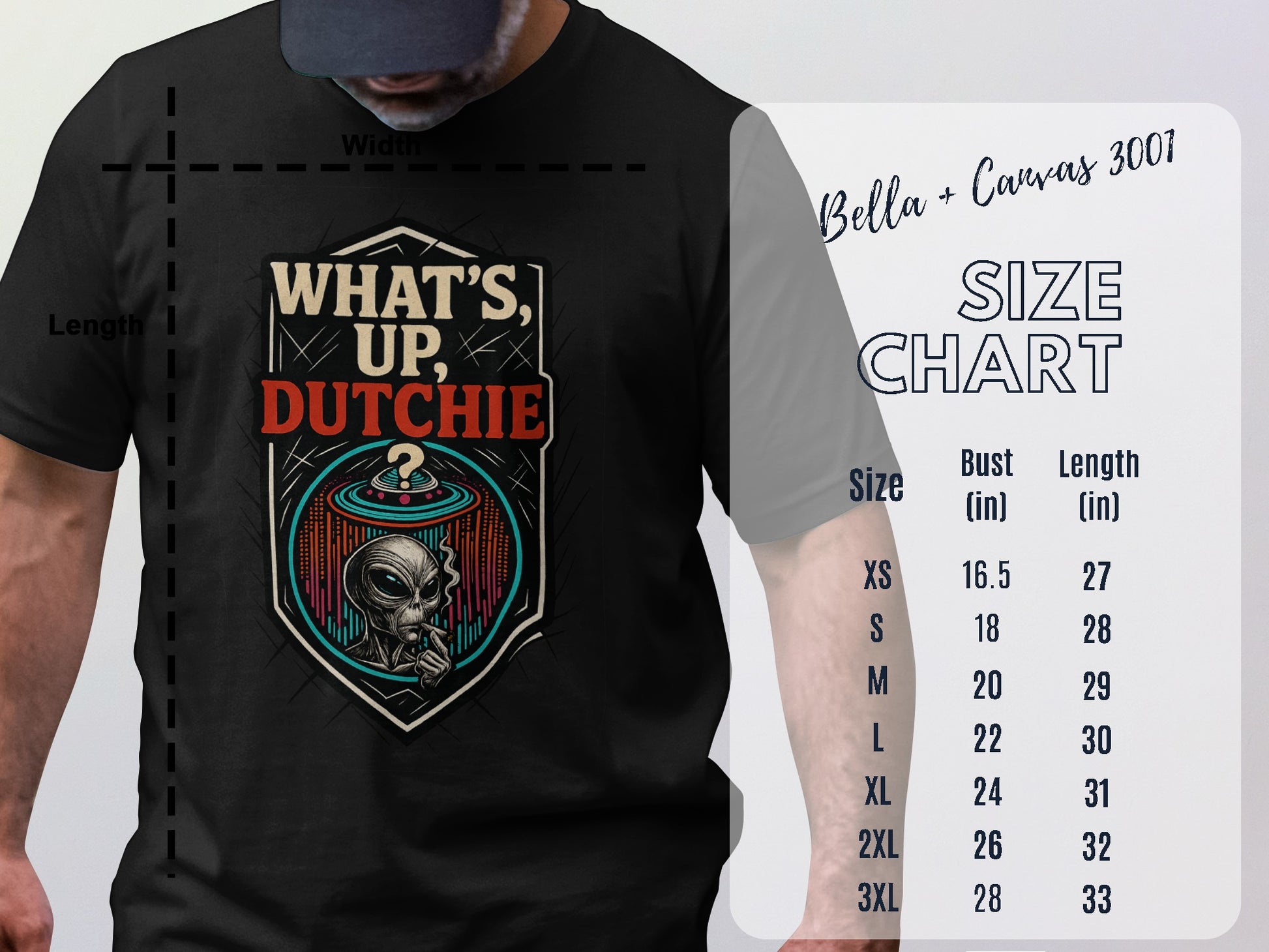 What's Up Dutchie Alien Humor Graphic Tee product type