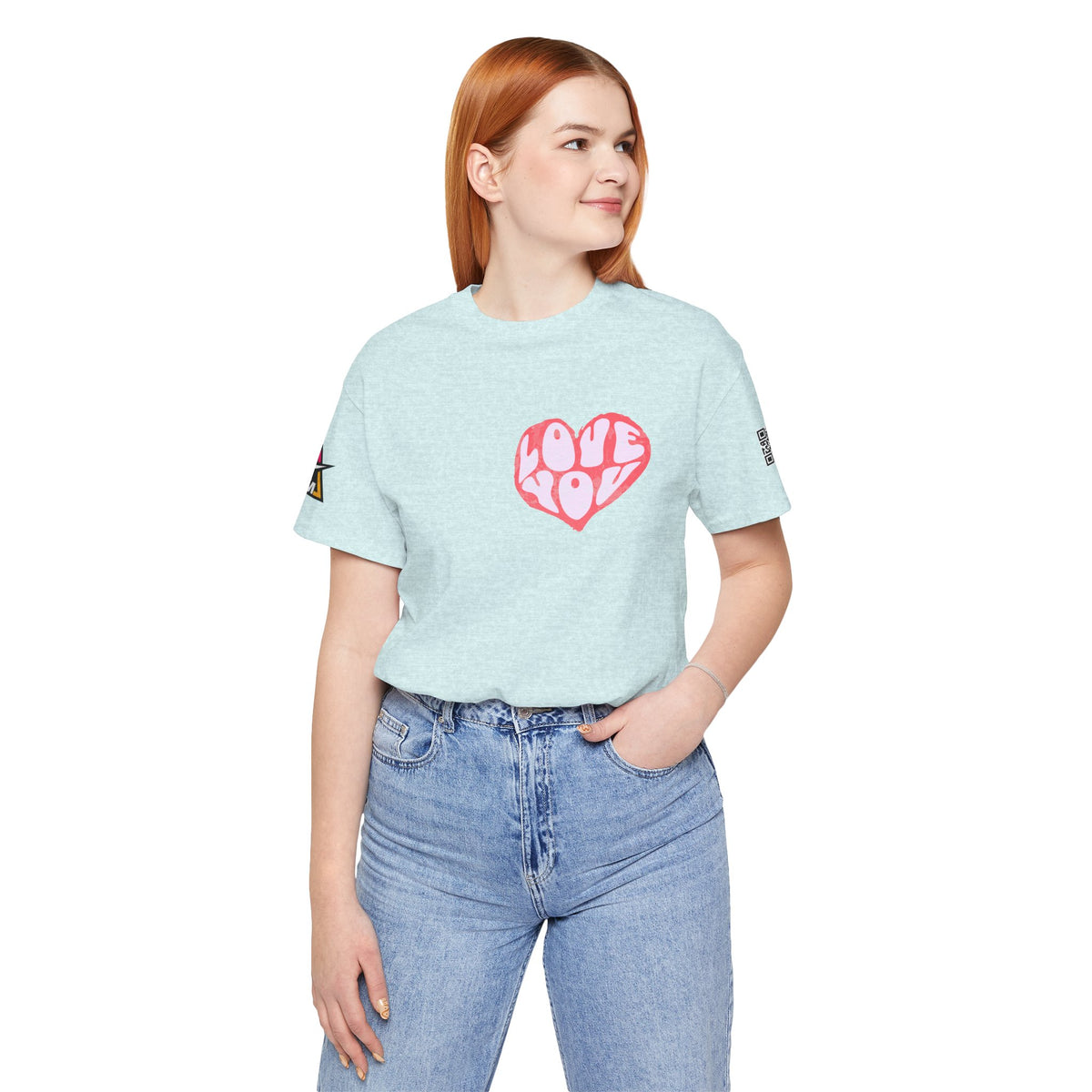 Love You Graphic T-Shirt | Heart Graphic Tee | Cute Retro Streetwear Shirt