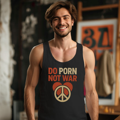 Do Porn Not War Peace Sign Black Tank Top product type