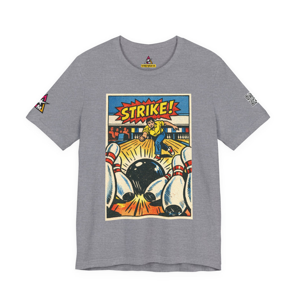 Strike Graphic T-Shirt | Bowling Streetwear Tee | Retro Bowling Shirt  STRIKE.