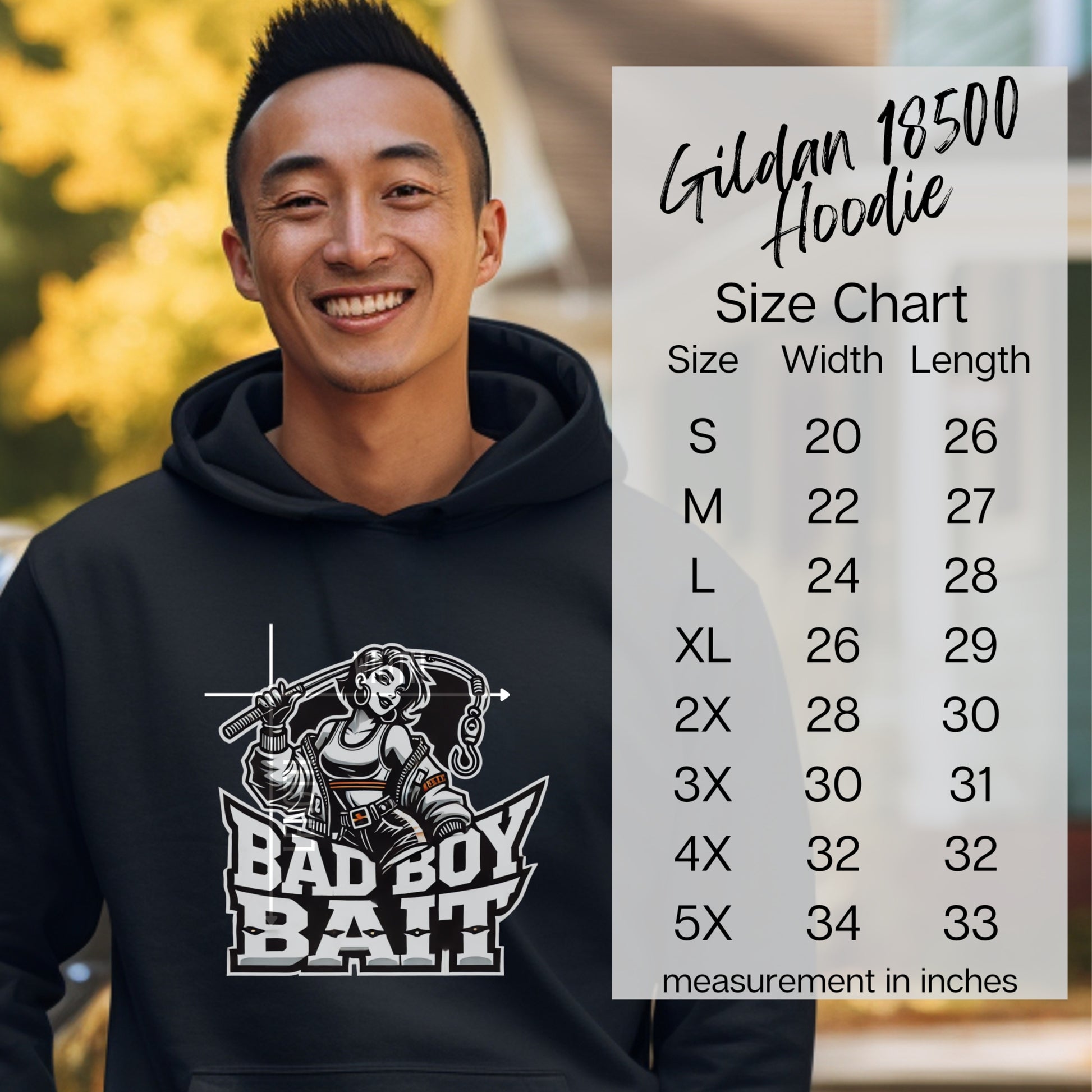Gildan 18500 Hoodie Bad Boy Bait Design product