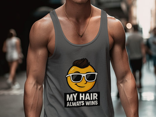 My Hair Always Wins Sunglasses Emoji Tank Top Product
