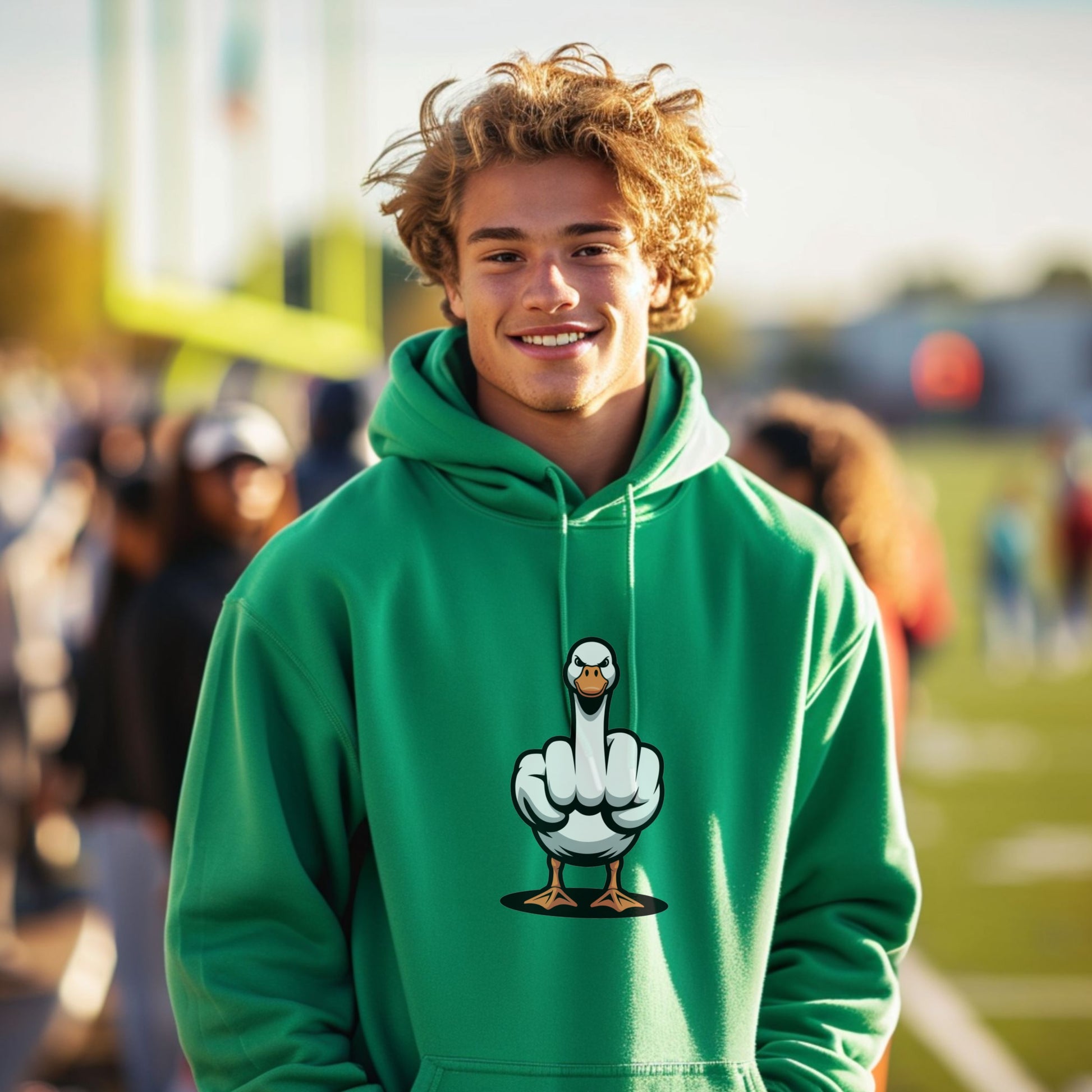 Cartoon Duck with Raised Wing Hoodie Product