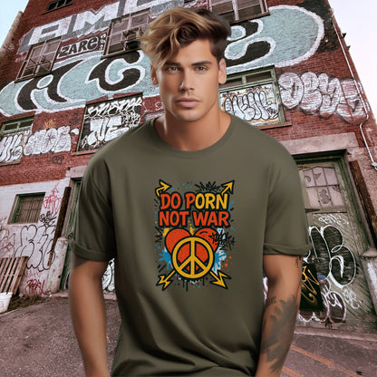 Do Porn Not War Graphic Peace Symbol T-Shirt Product