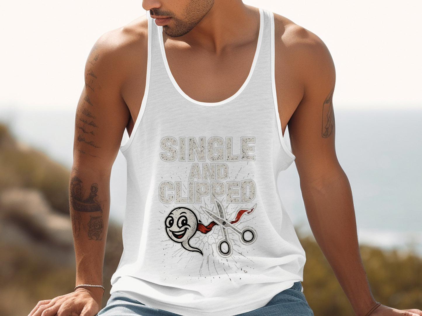 Single and Clipped Graphic Tank Top product type