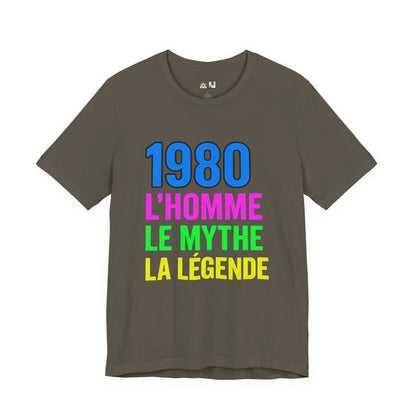 Born a Legend Since 1980 (editable French)– Unisex Streetwear Graphic Tee