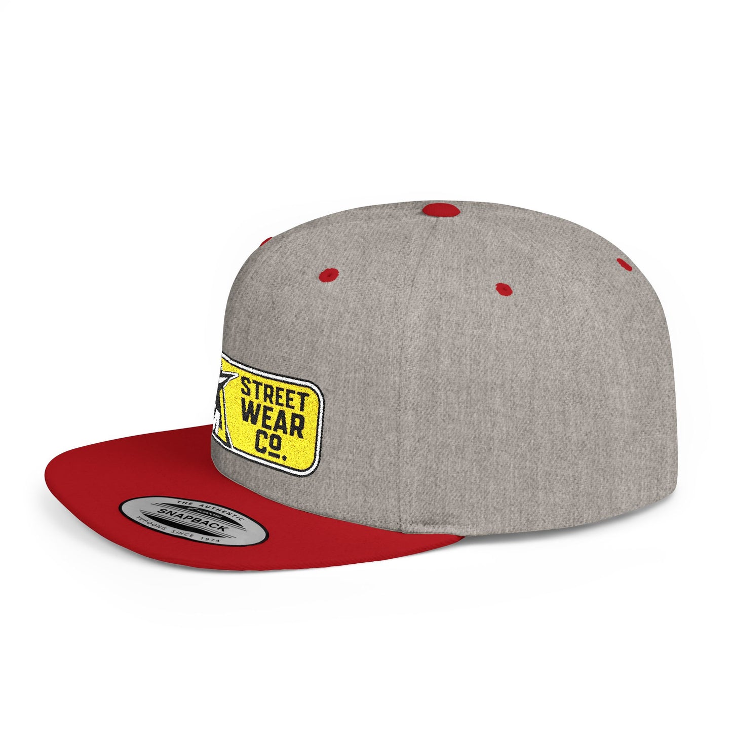 AM Streetwear Co. Embroidered Snapback Hat | Premium Streetwear Cap | Modern Logo Flat Bill Hat | Everyday Lifestyle Cap