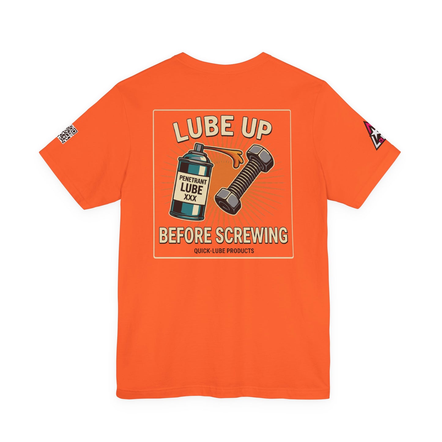 LUBE UP BEFORE SCREWING Graphic T-Shirt | Funny Mechanic Tee | Dirty Garage Humor Shirt | Vintage Automotive Tee