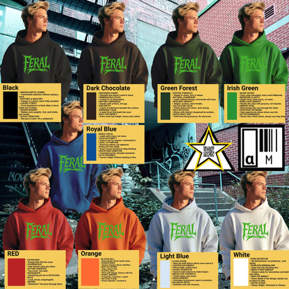 Vibrant Feral Graphic Hoodie in Multiple Colors