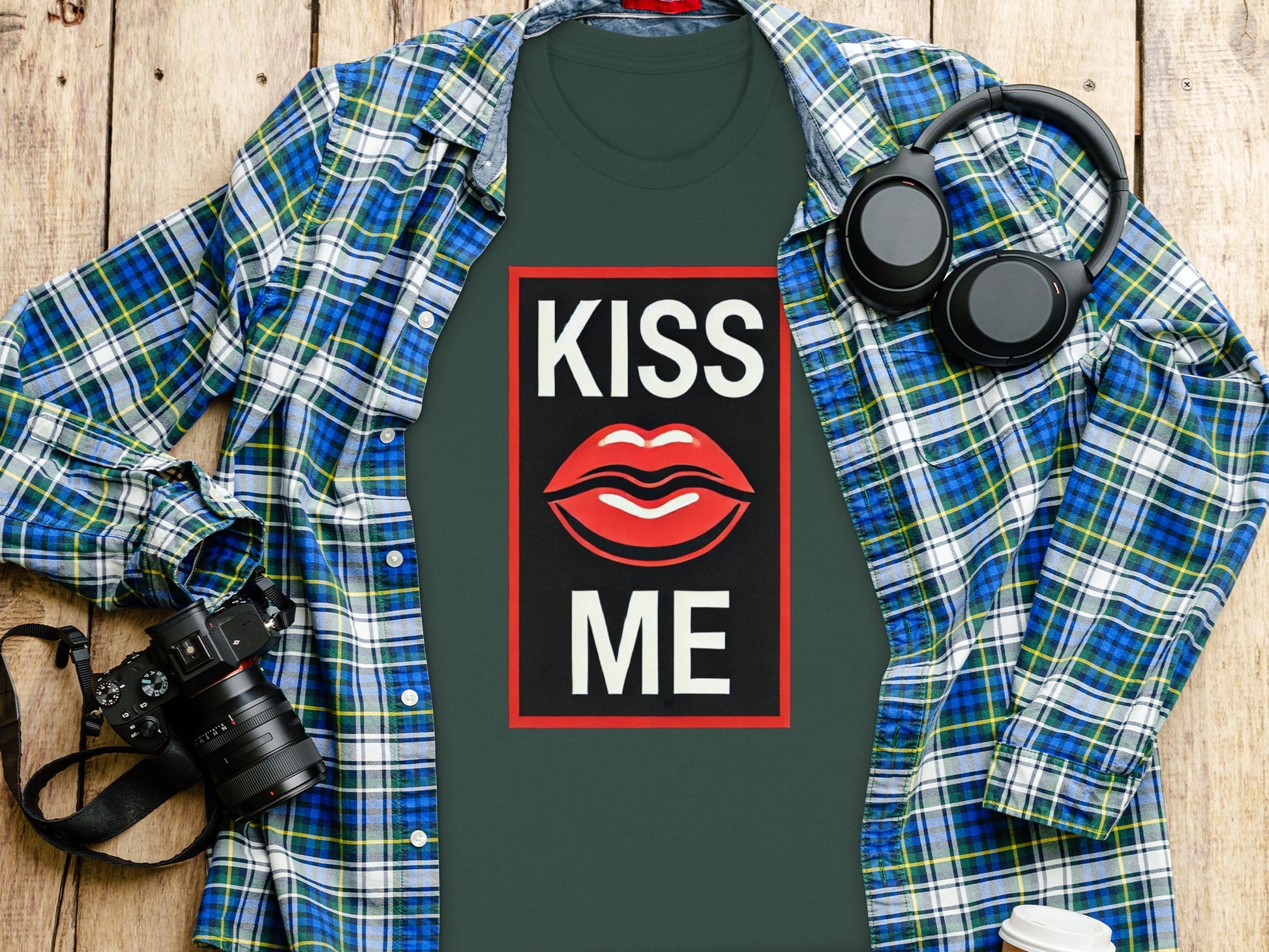 Kiss Me Graphic Printed T-Shirt Casual Wear product type