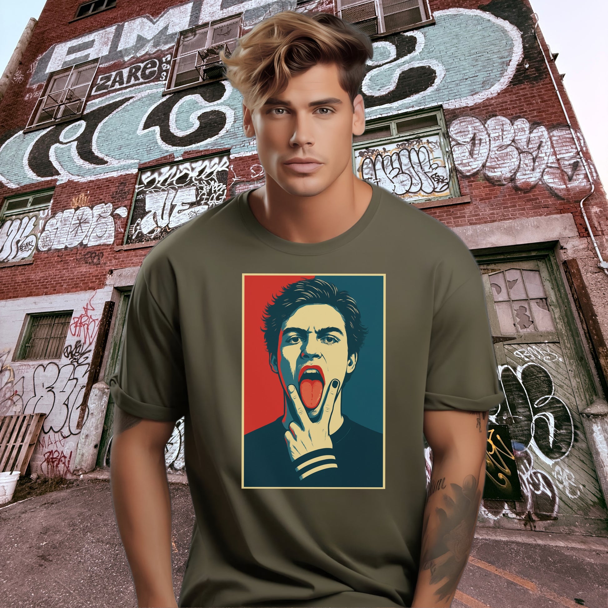 Vibrant Poster Style Graphic Tee for Unique Fashion