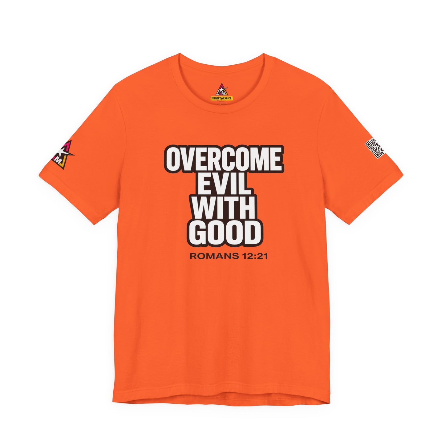 Overcome Evil With Good Graphic T-Shirt | Romans 12:21 Christian Tee | Faith & Strength Streetwear