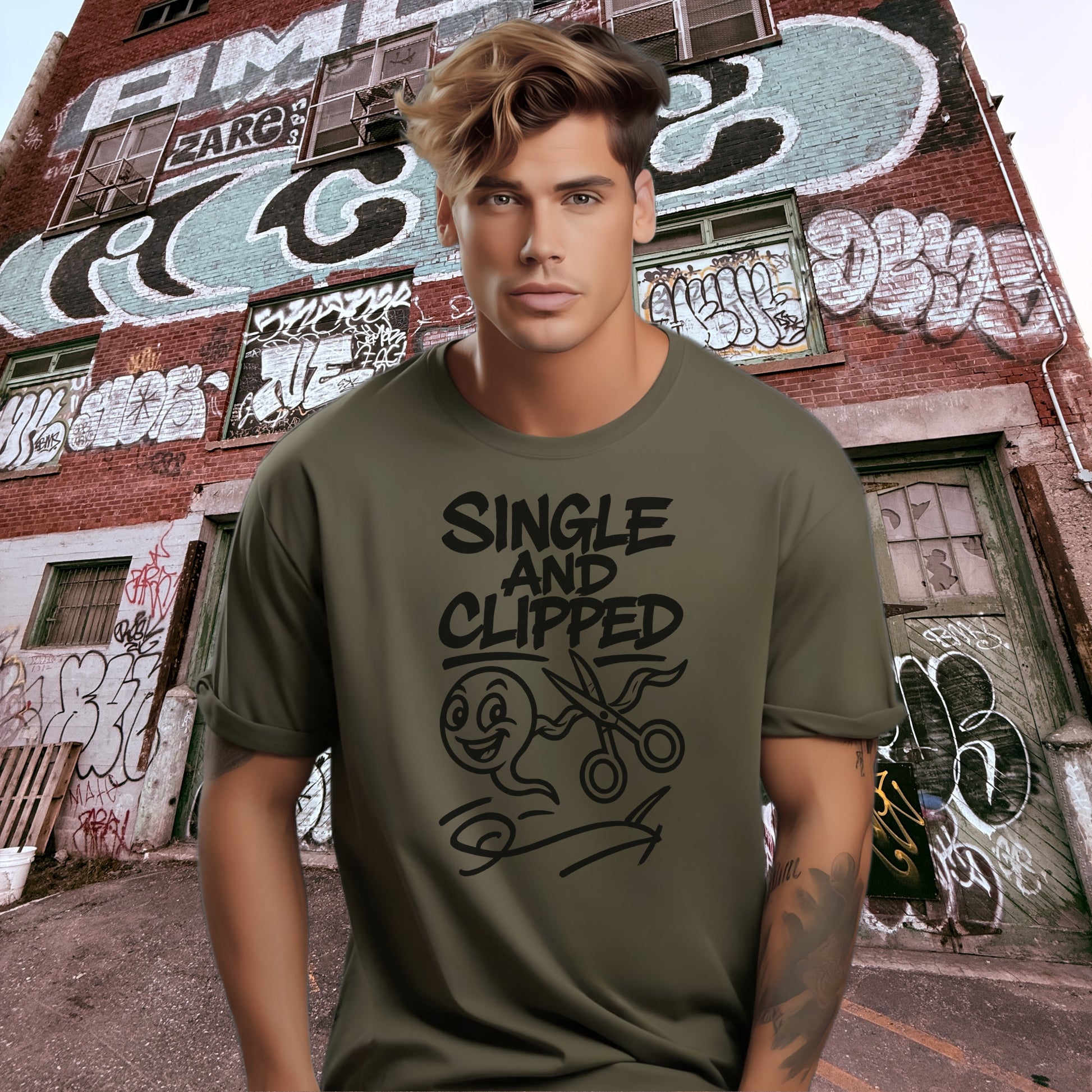 Single and Clipped Graphic T-Shirt product