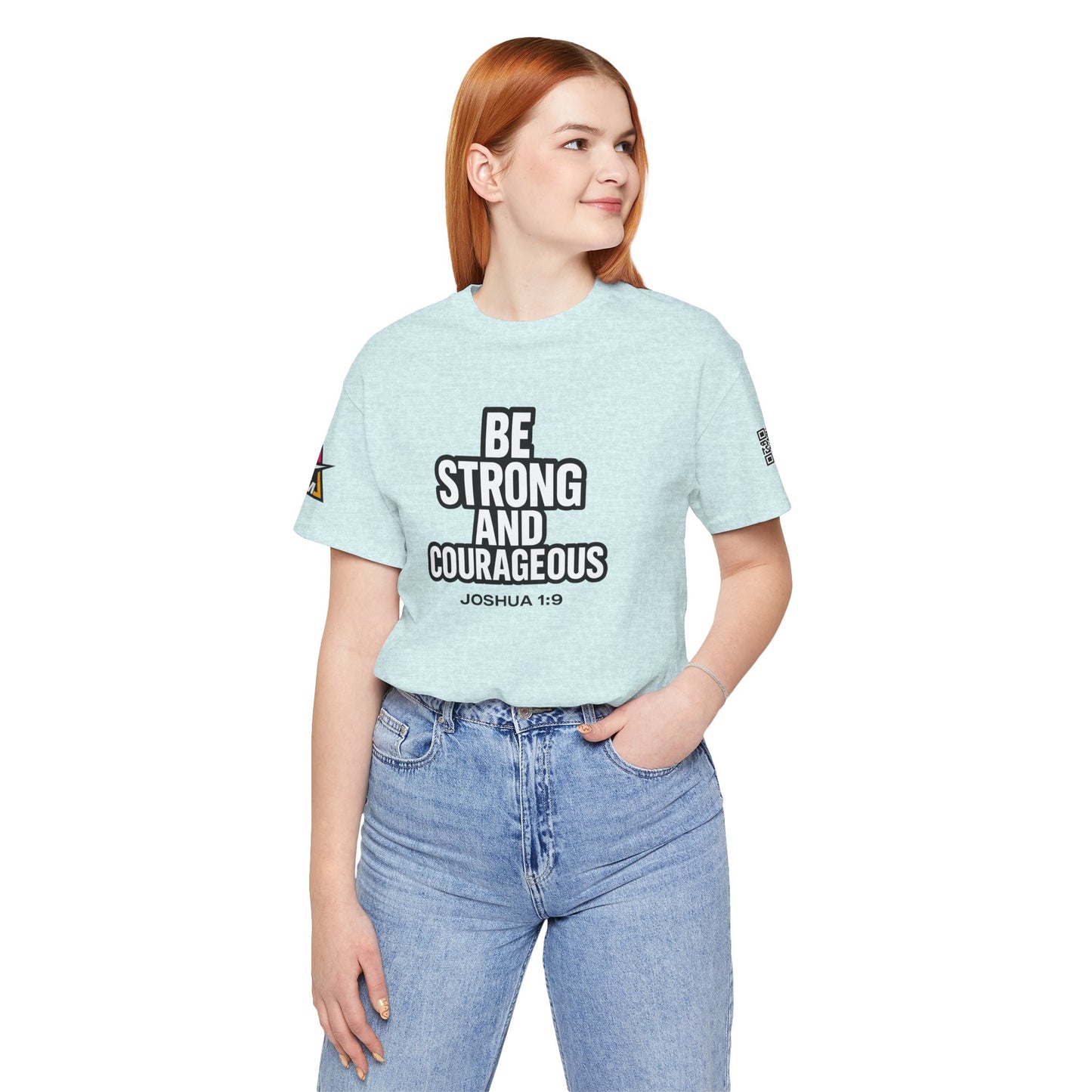 Be Strong and Courageous Graphic T-Shirt | Joshua 1:9 Christian Tee | Faith & Strength Streetwear