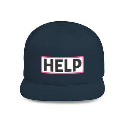 HELP Embroidered Snapback Hat | Funny Trucker Cap | Sarcastic Streetwear Hat | Festival & Everyday Cap Gift