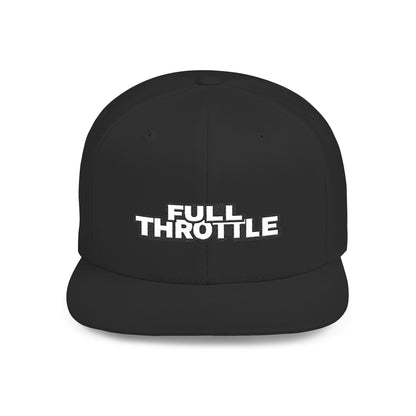FULL THROTTLE Embroidered Flat Bill Snapback Cap | Bold Motorsport Hat | Streetwear Baseball Cap