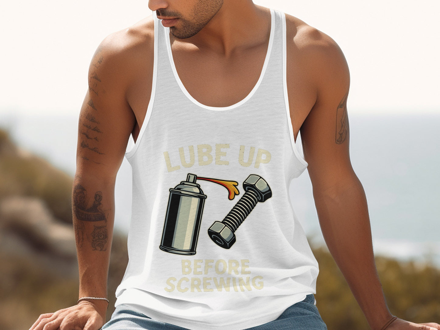 Lube Up Before Screwing Funny Tank Top product