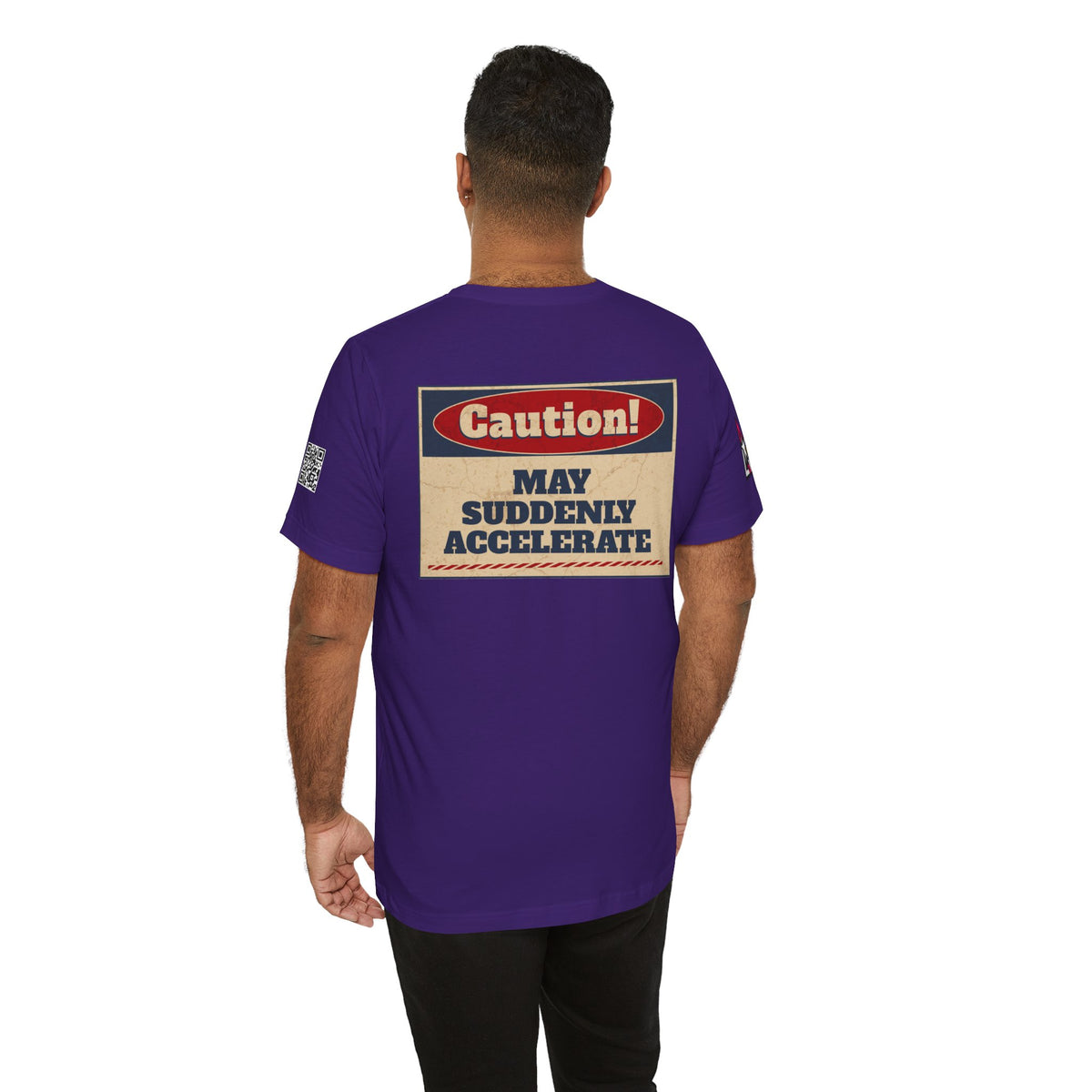 Caution! May Suddenly Accelerate Graphic T-Shirt | Funny Speed Tee | Bold Streetwear Shirt