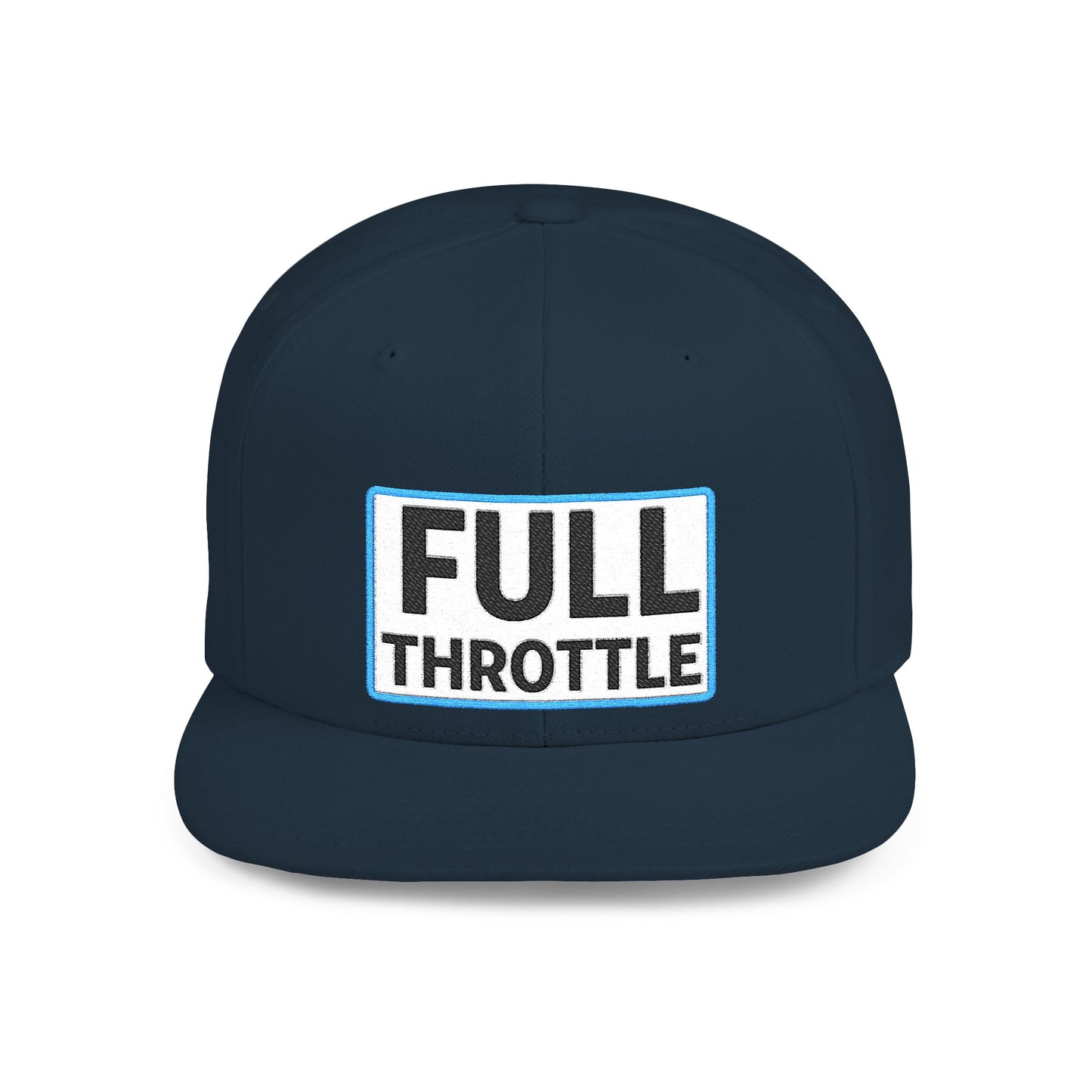 FULL THROTTLE Embroidered Flat Bill Snapback Cap | Bold Motorsport Hat | Streetwear Baseball Cap