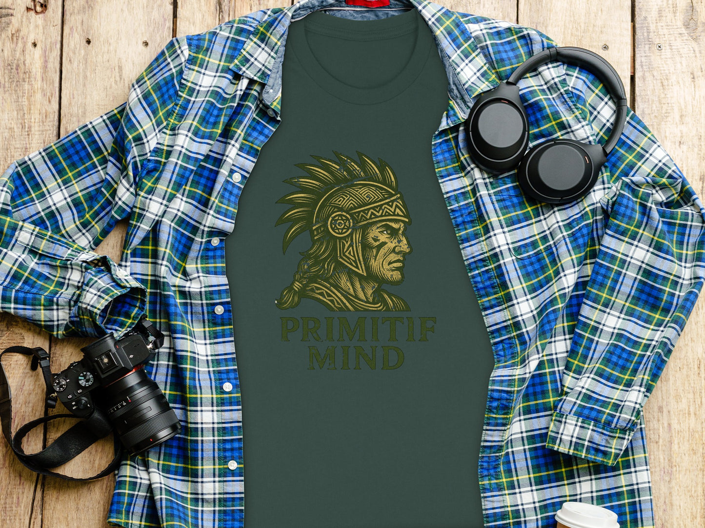 Primitif Mind Graphic Tee with Tribal Design product type