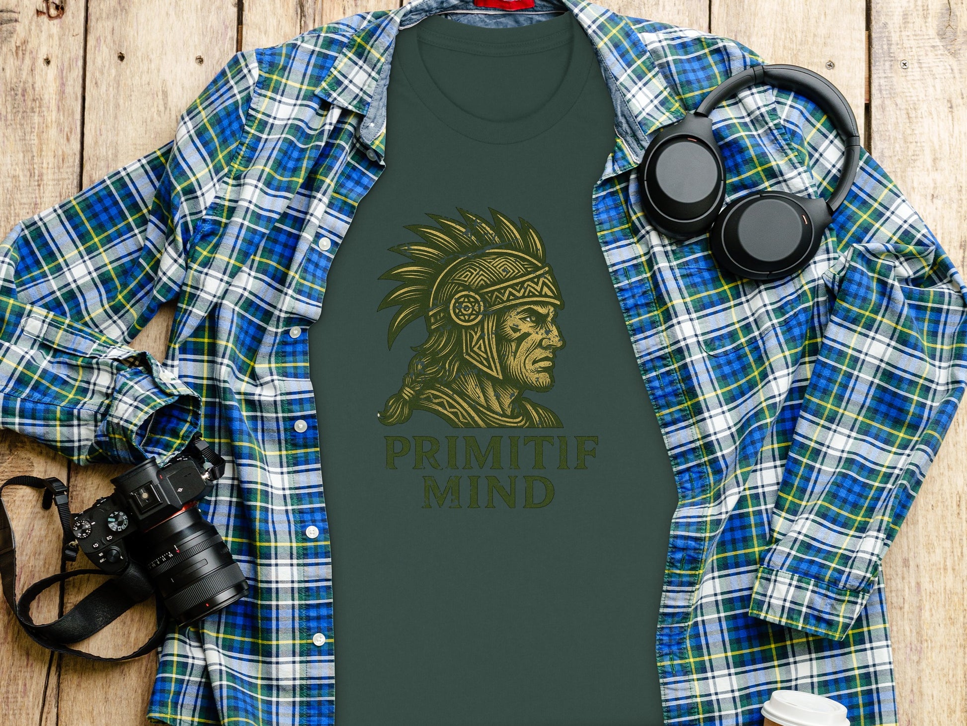 Primitif Mind Graphic Tee with Tribal Design product type