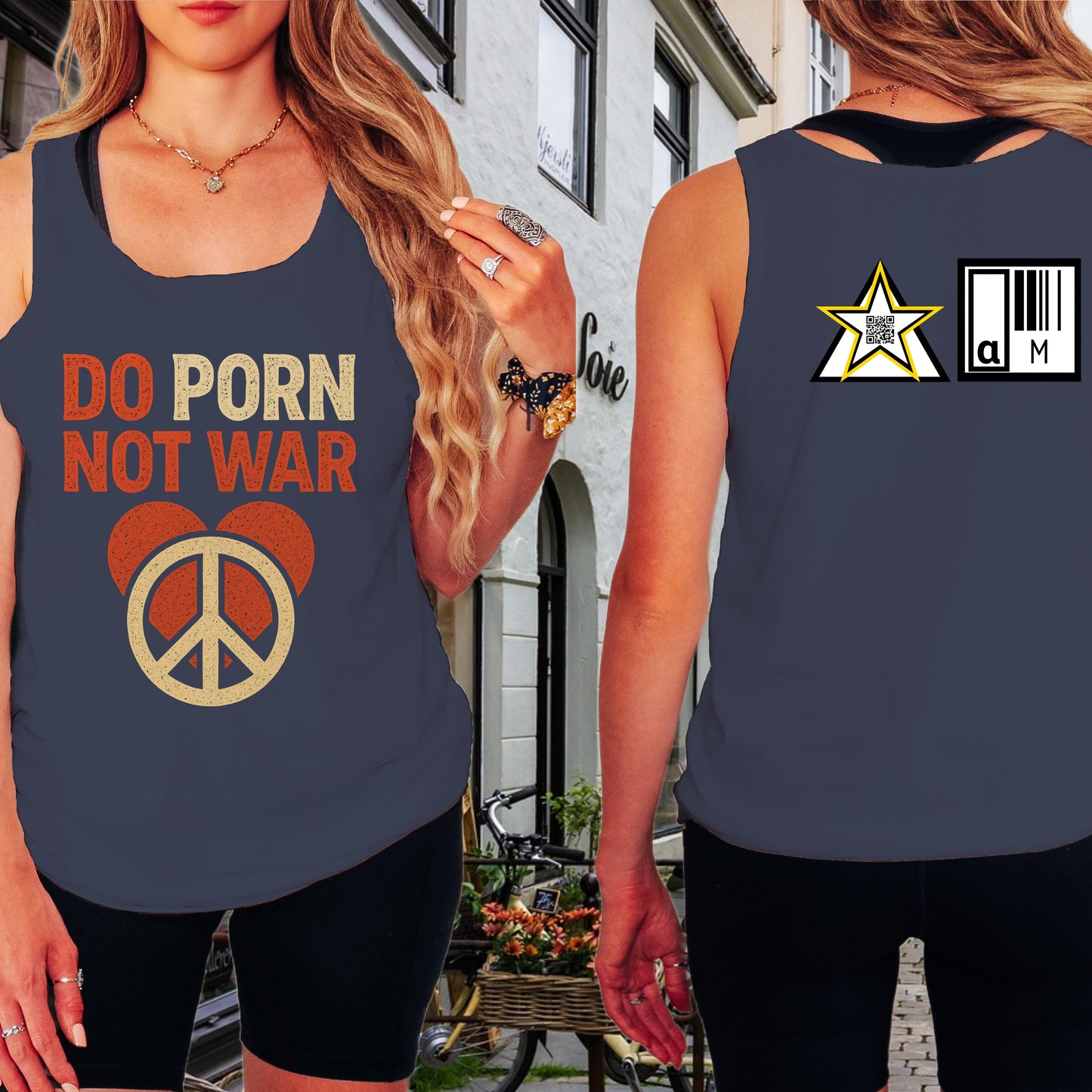 Do Porn Not War Peace Sign Graphic Top product type