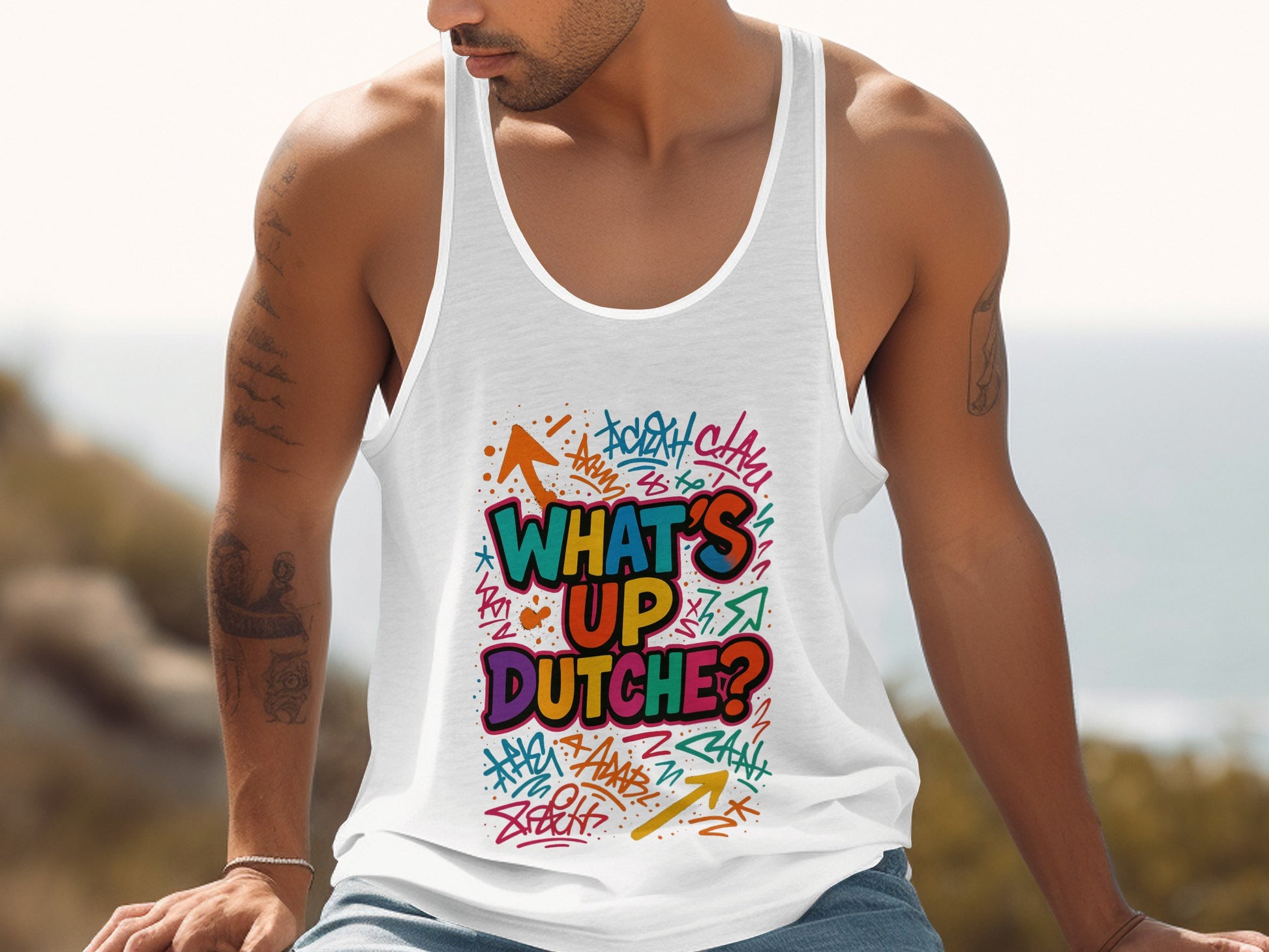 What's Up Dutche Colorful Tank Top product type