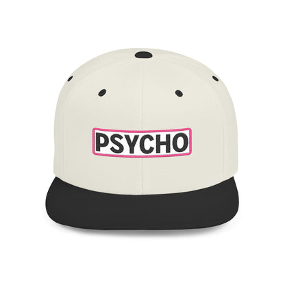 PSYCHO Embroidered Snapback Hat | Funny Statement Cap | Bold Streetwear Flat Bill | Conversation Starter Gift