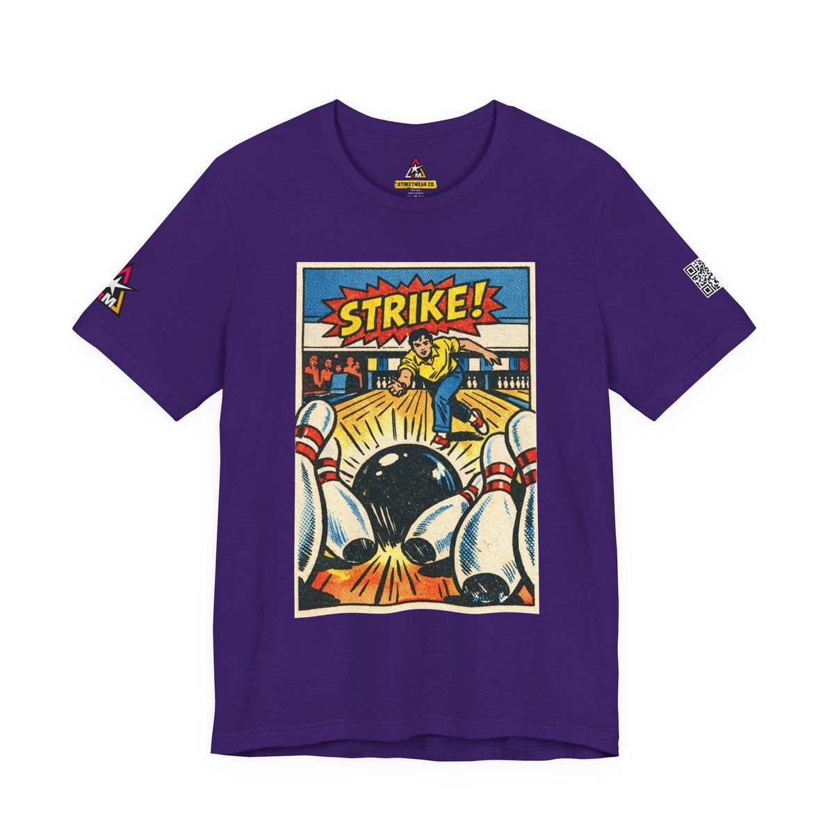 Strike Graphic T-Shirt | Bowling Streetwear Tee | Retro Bowling Shirt  STRIKE.