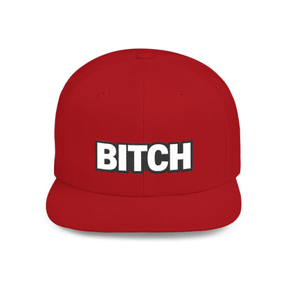 BITCH Embroidered Snapback Hat | Funny Statement Cap | Bold Streetwear Flat Bill | Conversation Starter Gift